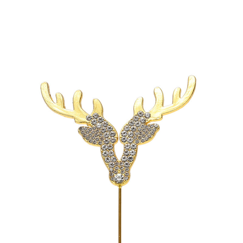 Diamante - Gold Reindeer - Topper.