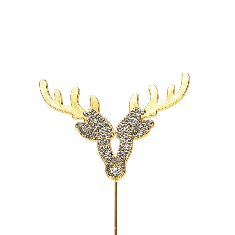Diamante - Gold Reindeer - Topper