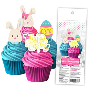 16 Edible Wafer Cupcake  - Easter