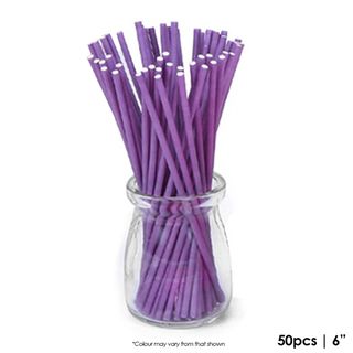 50PK 6" Lollypop Sticks - Purple.