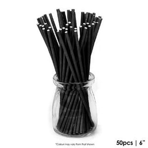 50PK 6" Lollypop Sticks - Black
