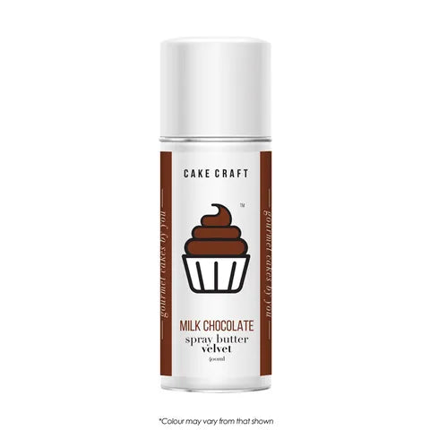 Cake Craft 400ml Spray Butter Velvet - Milk Chocolate *Express Shipping N/A for Aerosol Cans*