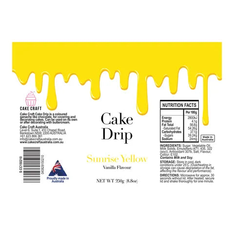 Cake Craft Chocolate Drip 250g - Sunrise Yellow