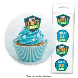 16 Edible Wafer Cupcake  - Father's Day