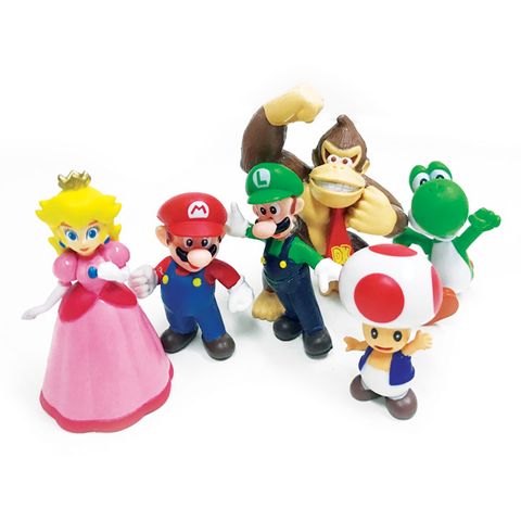 6pc Super Mario Brothers Figurine Set