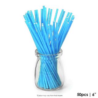 50PK 6" Lollypop Sticks - Blue