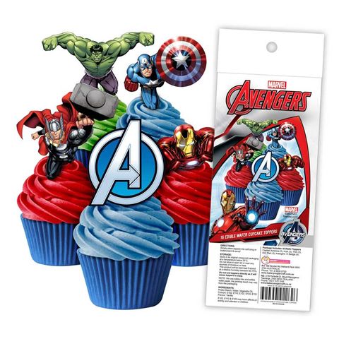 16 Edible Wafer Cupcake  - Avengers