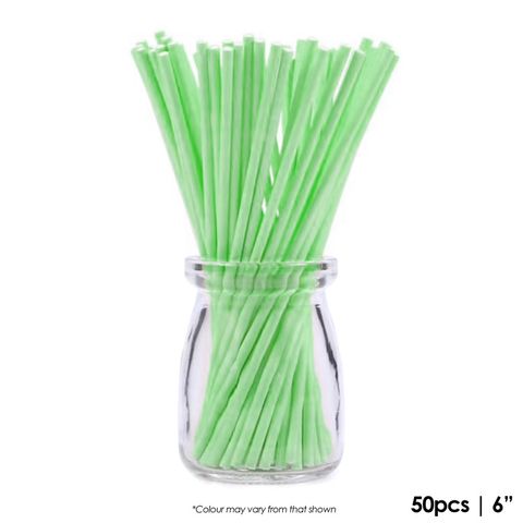 50PK 6" Lollypop Sticks - Green.