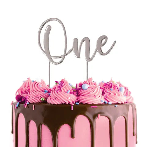 CAKE CRAFT | METAL TOPPER | ONE | SILVER.
