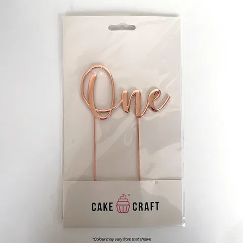 CAKE CRAFT | METAL TOPPER | ONE | ROSE GOLD.