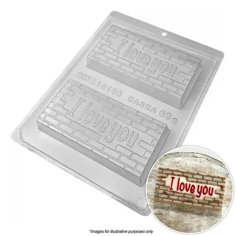 BWB - I Love You Brick Bar 3PC Chocolate Mould.