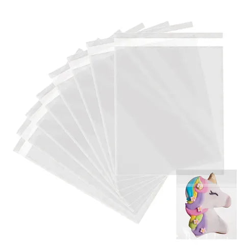 100PK (Approx) Cake Craft Self Sealing Cello Cookie Bag - 120mm x 120mm.