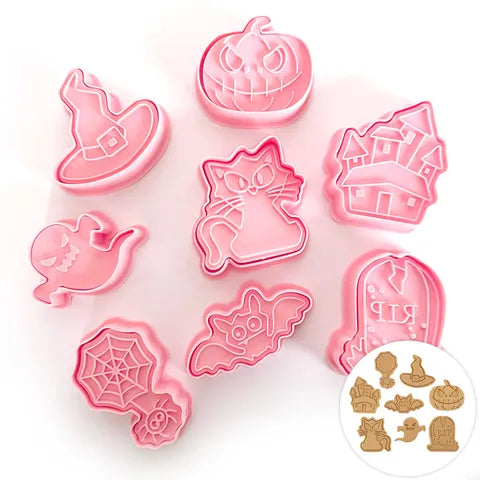 Cake craft Halloween Cookie Cutters - 8 Piece Set.