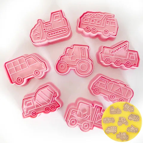 Cake craft Truck Cookie Cutters - 8 Piece Set.