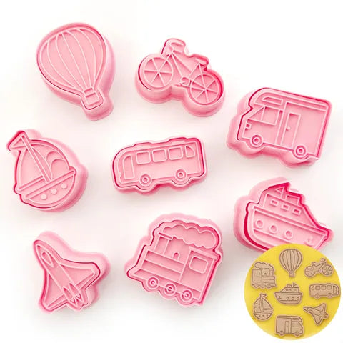 Cake craft Travel Cookie Cutters - 8 Piece Set.