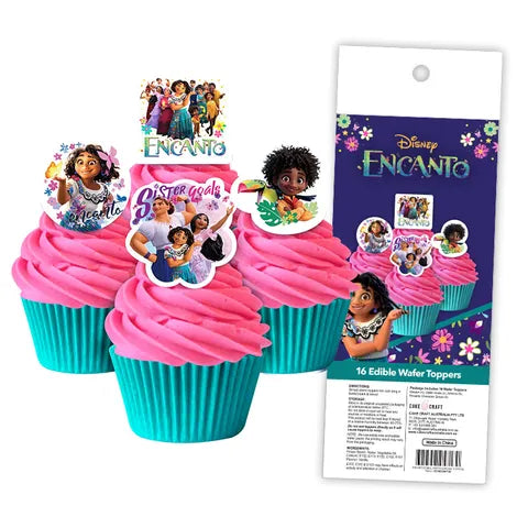 16 Edible Wafer Cupcake  - Encanto