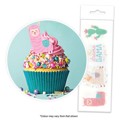 16 Edible Wafer Cupcake - No Drama Llama – Skysies Cakes