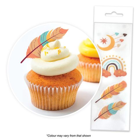 16 Edible Wafer Cupcake  - Boho