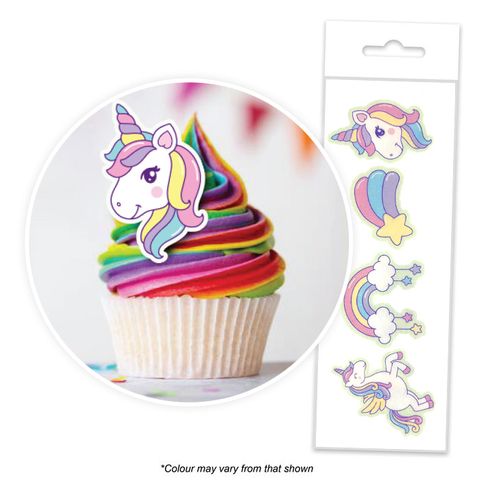 16 Edible Wafer Cupcake  - Unicorn