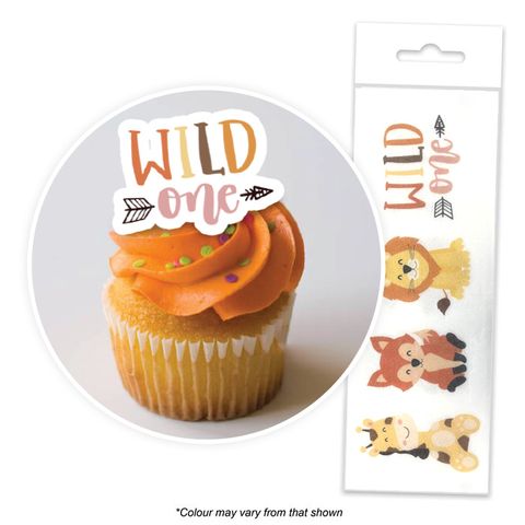 16 Edible Wafer Cupcake  - Wild One