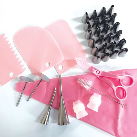 Cake Craft Piping Tip and Tool Set - 36 Piece Set