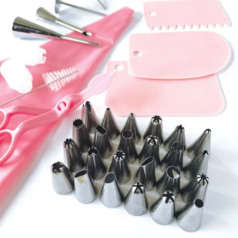 Cake Craft Piping Tip and Tool Set - 36 Piece Set