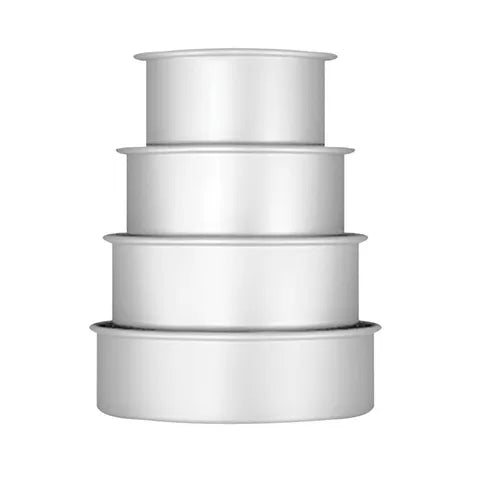 4PC Set Cake Tins - 6/8/10/12 Round x 4inch Deep