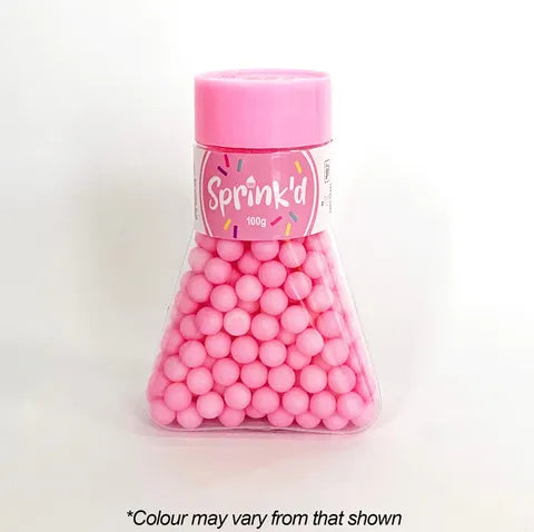 Sprink'd 8mm Sugar Balls - Pastel Pink 100g.