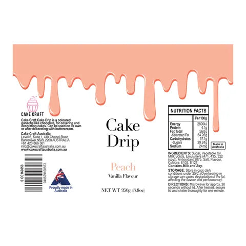 Cake Craft Chocolate Drip 250g - Peach