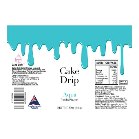 Cake Craft Chocolate Drip 250g - Aqua