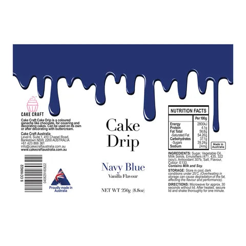 Cake Craft Chocolate Drip 250g - Navy Blue