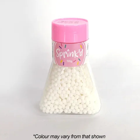 Sprink'd Sugar Balls - Polished White 4mm 120g.