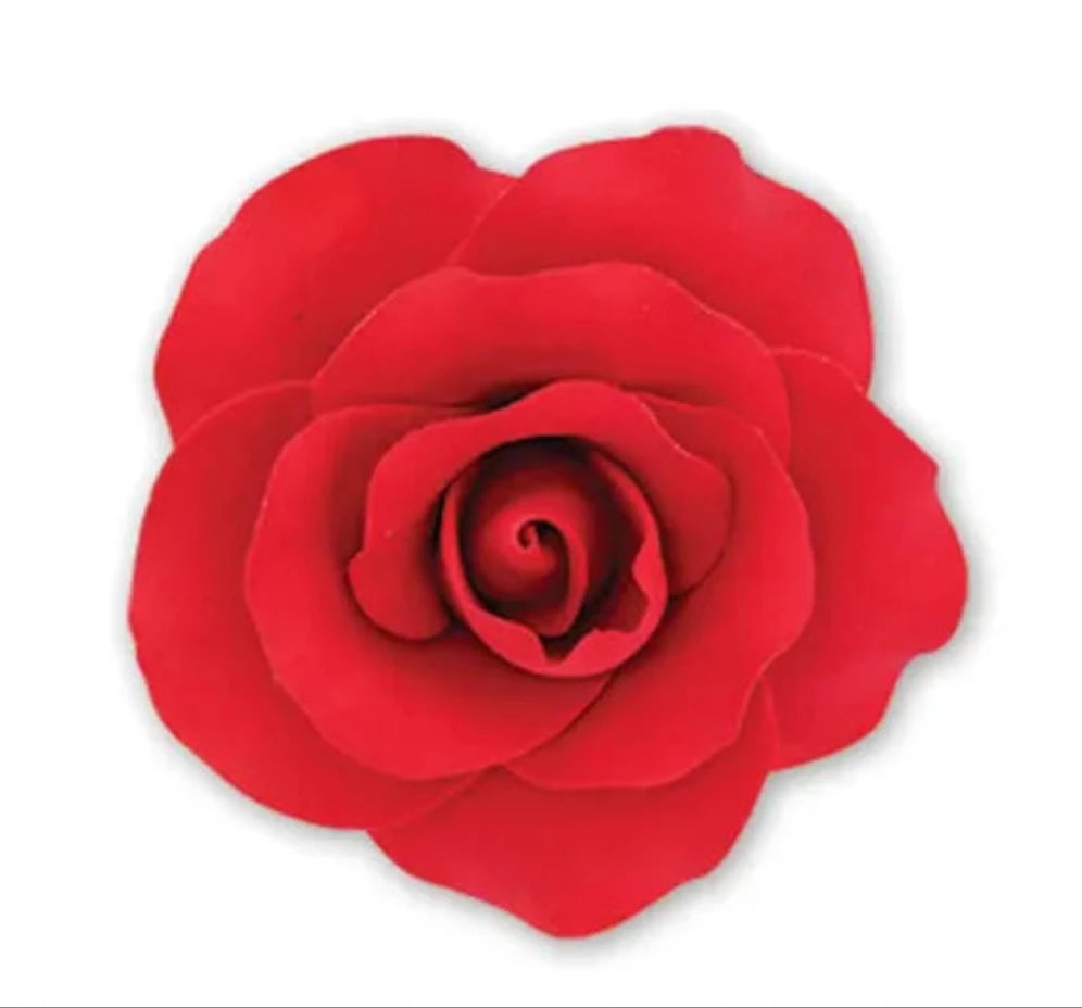 Cake Craft - Sugar Flower - Single Large Rose - Red.