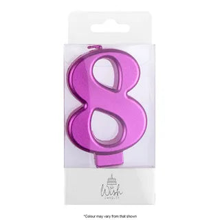 Wish Pink Number Candle - 8