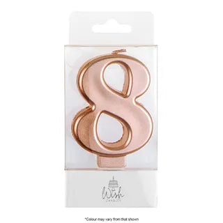 Wish Rose Gold Number Candle - 8