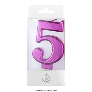 Wish Pink Number Candle - 5