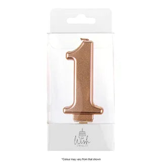 Wish Rose Gold Number Candle - 1