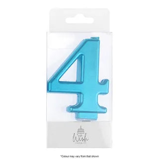 Wish Blue Number Candle - 4