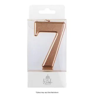 Wish Rose Gold Number Candle - 7