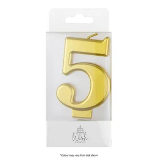 Wish Gold Number Candle - 5