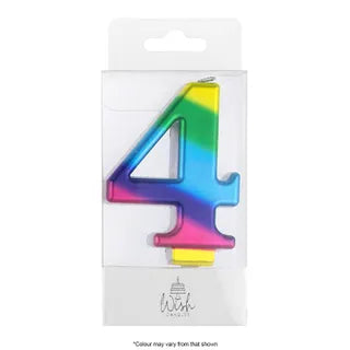 Wish Rainbow Gold Number Candle - 4