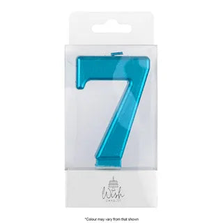 Wish Blue Number Candle - 7