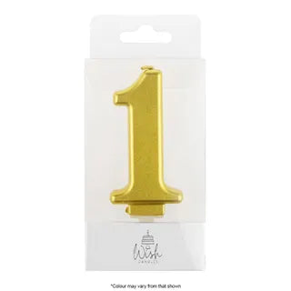 Wish Gold Number Candle - 1
