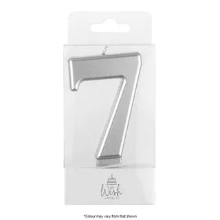 Wish Silver Number Candle - 7