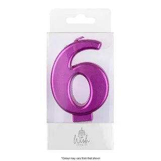 Wish Pink Number Candle - 6