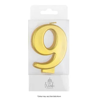 Wish Gold Number Candle - 9