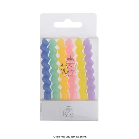 Wish 6PK Twister Candles - Pastel.