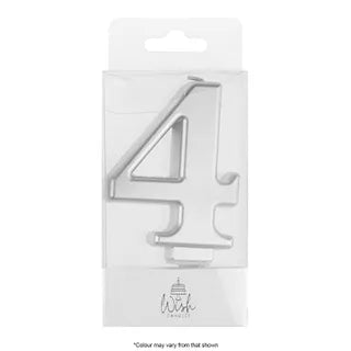 Wish Silver Number Candle - 4