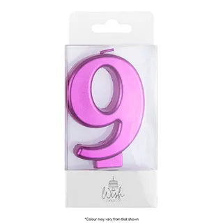 Wish Pink Number Candle - 9