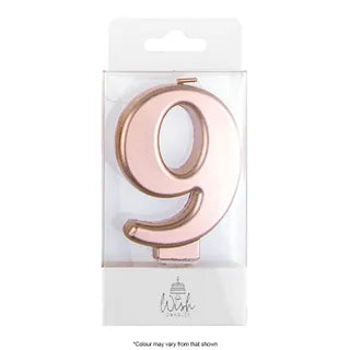 Wish Rose Gold Number Candle - 9